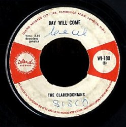 Detalhe da etiqueta do single de estreia dos Claredonians, de 1965